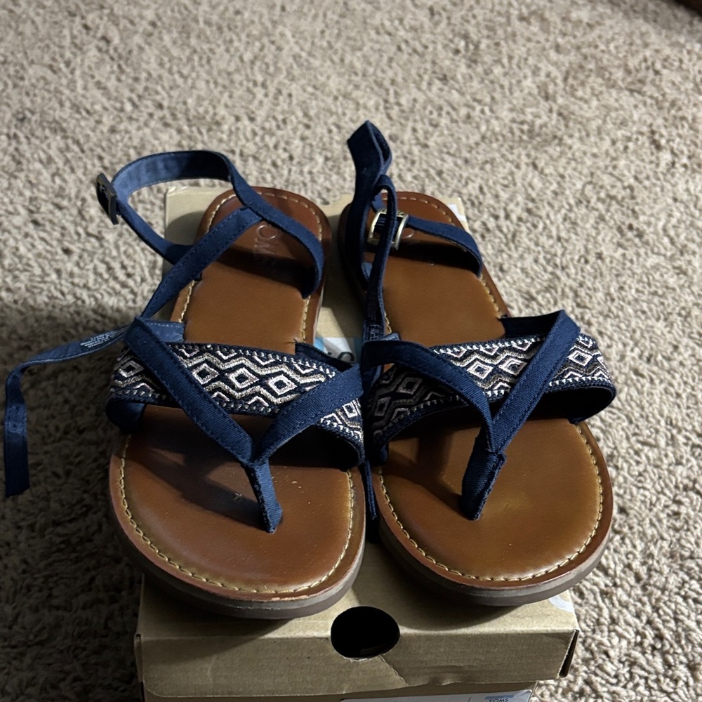 Toms Navy and Brown Sandals for Women